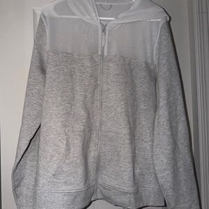 Victoria's Secret Sport Gray and White Zip Hoodie